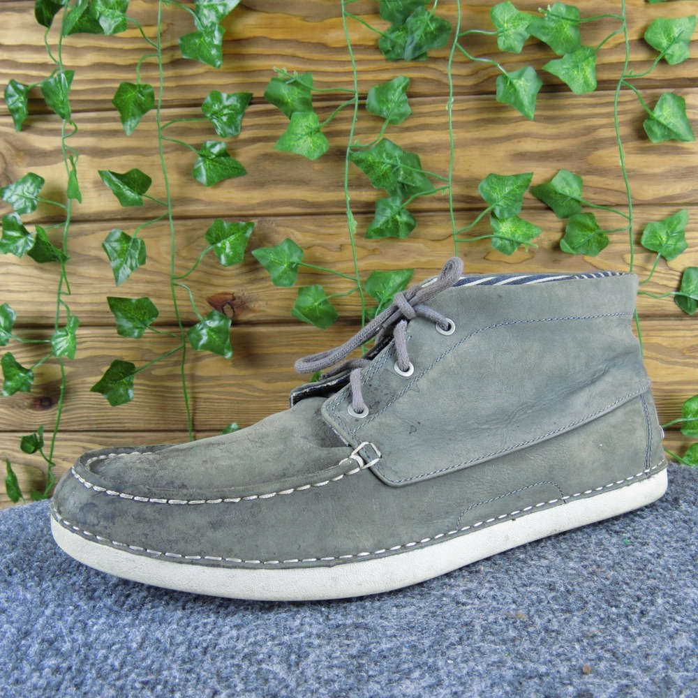 UGG Kaldwell Men‎ 10.5 Gray Leather Chukka Boots Casual Lace-Up Moc Toe Comfort